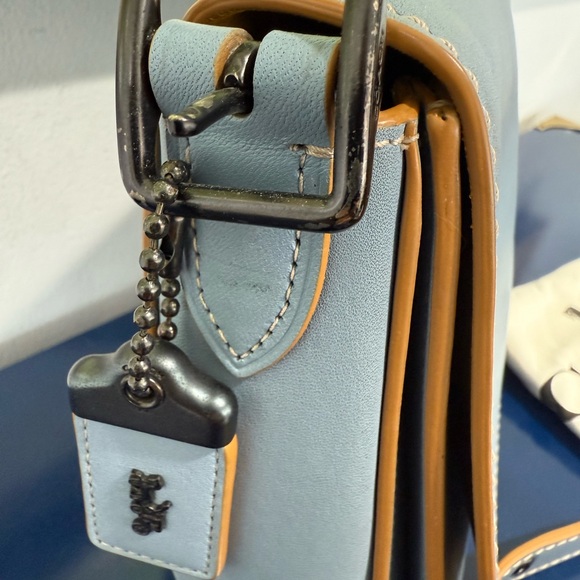 Coach 1941 Saddle Bag 23 Cornflower Blue Glovetanned Leather 20115 EUC - Picture 2 of 14
